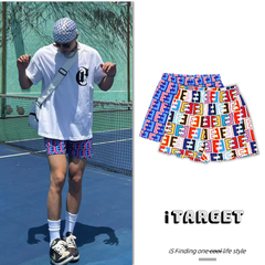 below the Knee Fashion Brand Printing Mesh Breathable Basketball Shorts