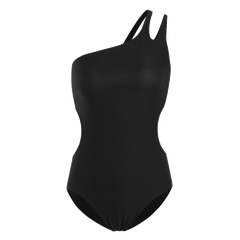 Women's Swimsuit 2023 New Arrival One-Piece Slimming and Fashionable French Retro One Shoulder Sexy Bear Back Small Breast Black and White Hot Spring