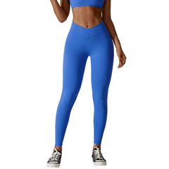 European and American High Waist Belly Holding Buttock Lifting Nude Feel Sanding Yoga Pants Quick-Drying Fitness Running Pants Outer Wear Tight Sports Pants