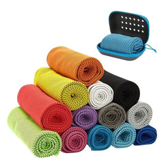 Clearance_Quick Drying Cooling Towel Soft Breathable Chilly Sweat Absorption Cold Towel with Storage Box Sports Running Yoga Gym