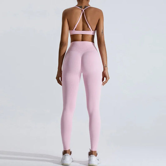 Gym Clothes Women 2 Pcs Yoga Set Sports Bra Seamless High Waist Leggings Women's Tracksuit Sportswear Fitness Suit Activewear