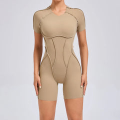 Short Jumpsuit Gym Clothes For Women Sportswear Fitness Overalls Backless Scrunch Booty Yoga Suit Sports Set Outfit