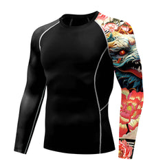 Nadanbao Quick Drying Long Sleeve Surfing Wetsuit for Men Gym Shirts Fitness T-Shirt Summer Swimwear Swimming Top Male Clothes