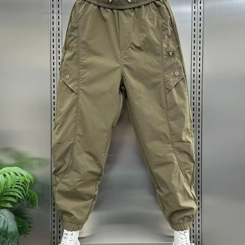 Jogger Pants Summer Man Pants Men's Cropped Trousers Sweatshirt Joggers Jogging Sport Big Size Korean Popular Clothes Gym Cargo