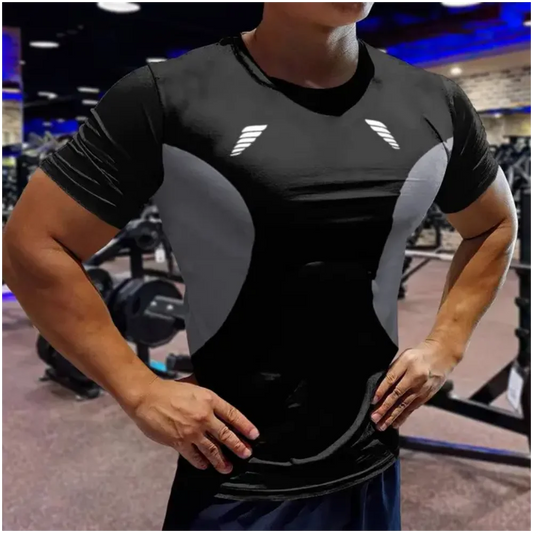 Gym Men's T Shirt Sports Fitness Clothes Casual Short Sleeve Tees Quick Drying Running Sportwear Men Oversized Clothing Tops New