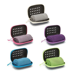 Clearance_Quick Drying Cooling Towel Soft Breathable Chilly Sweat Absorption Cold Towel with Storage Box Sports Running Yoga Gym