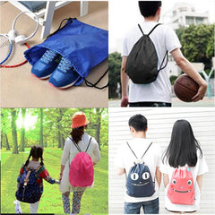 Portable Men Women Sports Gym Bag Drawstring Bag Belt Waterproof Foldable Backpack Shoes Clothes Yoga Running Fitness Travel Bag