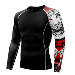 Nadanbao Quick Drying Long Sleeve Surfing Wetsuit for Men Gym Shirts Fitness T-Shirt Summer Swimwear Swimming Top Male Clothes