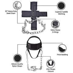 Head Neck Training Harness Body Strengh Exercise Cervical Spine Strap Adjustable Power Gym Fitness Weight Bearing Cap