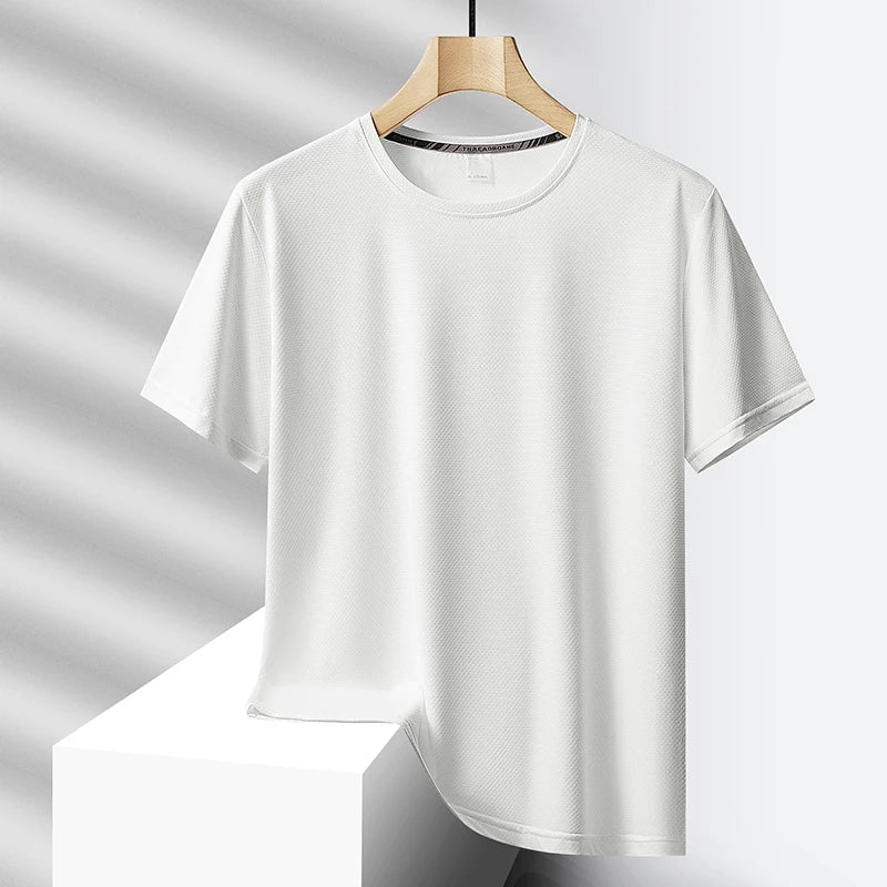 Quick Dry Sport Fashion T Shirt Men'S 2024 Short Sleeves Summer Casual Black Green OverSize 6XL 7XL Top Tees GYM Tshirt Clothes