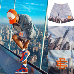 EE Basic Short NEW YORK CITY SKYLINE 2022 men's casual shorts fitness sports pants summer gym workout mesh shorts men shorts