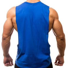 Gym Vest Men's Cotton Sweat-absorbent Bodybuilding Clothes Exercise Sleeveless Breathable Loose Shirt Jogging Training T-shirt
