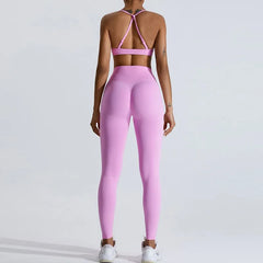 Gym Clothes Women 2 Pcs Yoga Set Sports Bra Seamless High Waist Leggings Women's Tracksuit Sportswear Fitness Suit Activewear