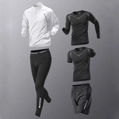 2024 GYM FITNESS Men's Sets Quick Dry 1-5 Piece Outdoor Sports Jogging Pants Workout Clothes Morning Run Training Sportswear