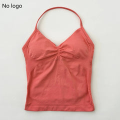 ASHLOMI Impact Longline Strappy Gym Top Backless Gym Clothes Women Scrunch Built-in Bra With Removable Cups Yoga Tank Tops