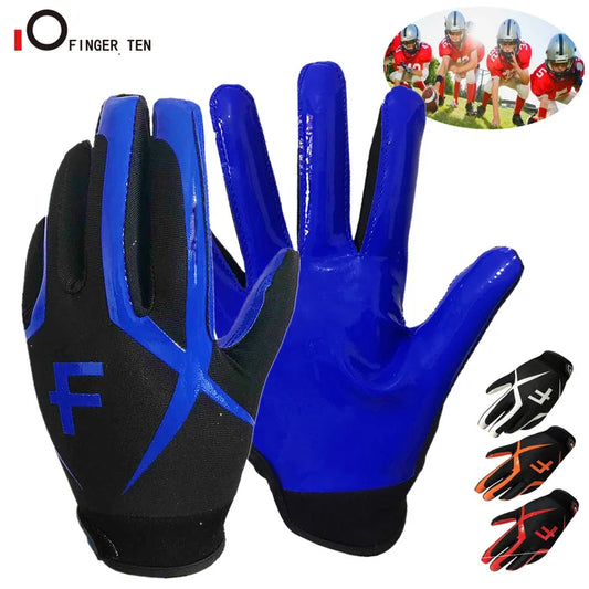 Pro2.0 Youth Kids American Football Gloves Receiver Outdoor Sport Soccer Camping Rugby Glove for Boys Girls Age 5-14 Drop Ship