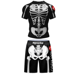Popular Beach Surf Wear Short Sets For jiu jitsu Bjj No Gi Rashguard+Grappling Shorts Cool Westling stretchy Running Gym Clothes