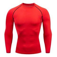 Men Compression Running T-Shirt Fitness Tight Long Sleeve Underwear Training Jogging Shirts Gym Sportswear Quick Dry Clothes