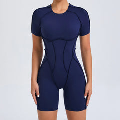 Short Jumpsuit Gym Clothes For Women Sportswear Fitness Overalls Backless Scrunch Booty Yoga Suit Sports Set Outfit