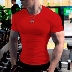 Men Casual Soild White t Shirts Summer Oversized Male t-Shirt Short Sleeve Compression Top Gym t-Shirts Man Clothes Streetwear