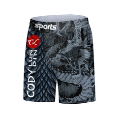 Cody Men Grappling Wear With Print  Jiu jitsu No Gi Bjj Rashguard Exercise Polyester Sportswear MMA Running Gym Clothes
