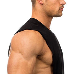 Gym Vest Men's Cotton Sweat-absorbent Bodybuilding Clothes Exercise Sleeveless Breathable Loose Shirt Jogging Training T-shirt