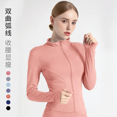 S-3XL Women's Tracksuit Jacket Slim Fit Long Sleeved Fitness Coat Yoga Tops With Thumb Holes Gym Jacket Workout Sweatshirts2025
