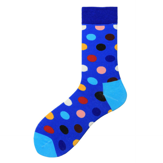 Color Large Version Polka Dot Men's Trendy Socks In Tube Socks