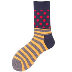 Color Large Version Polka Dot Men's Trendy Socks In Tube Socks