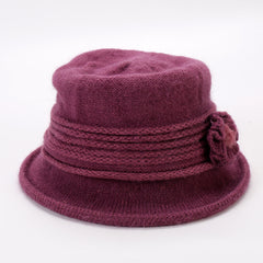 Fashion Knitted Thicken Warm Women Hat Flower Fashion Female