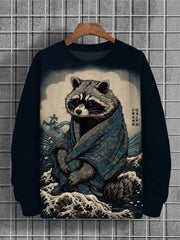 Men's Animal Printed Round Neck Casual Fashion Hoodie