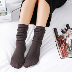 Women's Thin Solid Color Retro Long Socks