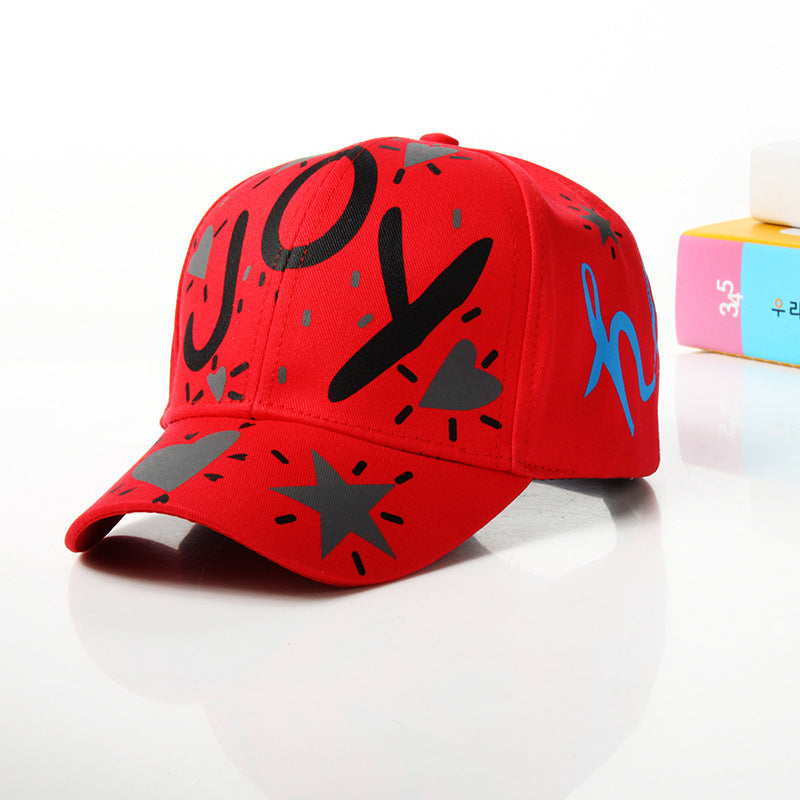 Parent-child Boys And Girls Curved Brim Graffiti Baseball Hat