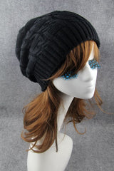 Autumn And Winter New Thickened Double Layer Hemp Flower Knitted Hat