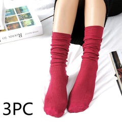 Women's Thin Solid Color Retro Long Socks