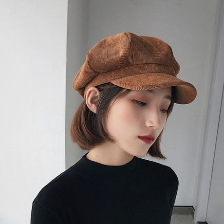 Women's Spring And Autumn All Match Corduroy Peaked Hat