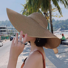 Women's Straw Woven Straw Hat Beach Seaside Travel Sun Hat