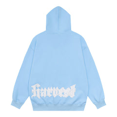 Gothic Letter Printed Hoodie Men