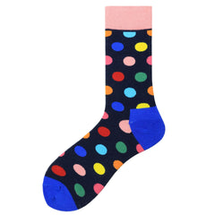 Color Large Version Polka Dot Men's Trendy Socks In Tube Socks