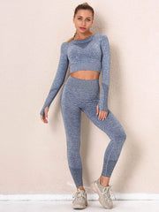 Seamless Women Gym Sets Female Sport Leggings Gym Suits Wear Running Clothes Fitness Sport Workout Suit Long Sleeve Shirts Bra