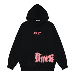 Gothic Letter Printed Hoodie Men