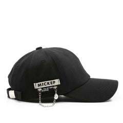 Sunscreen Solid Color Patch Chain Cap