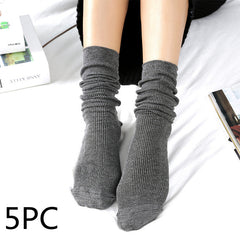 Women's Thin Solid Color Retro Long Socks