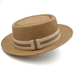 Straw Hat Flat Brim Beach Sun Protection Wide Brim Sunshade