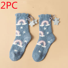 Winter Thick Women's Socks Japanese Sweet Girl Socks Coral Fleece Socks