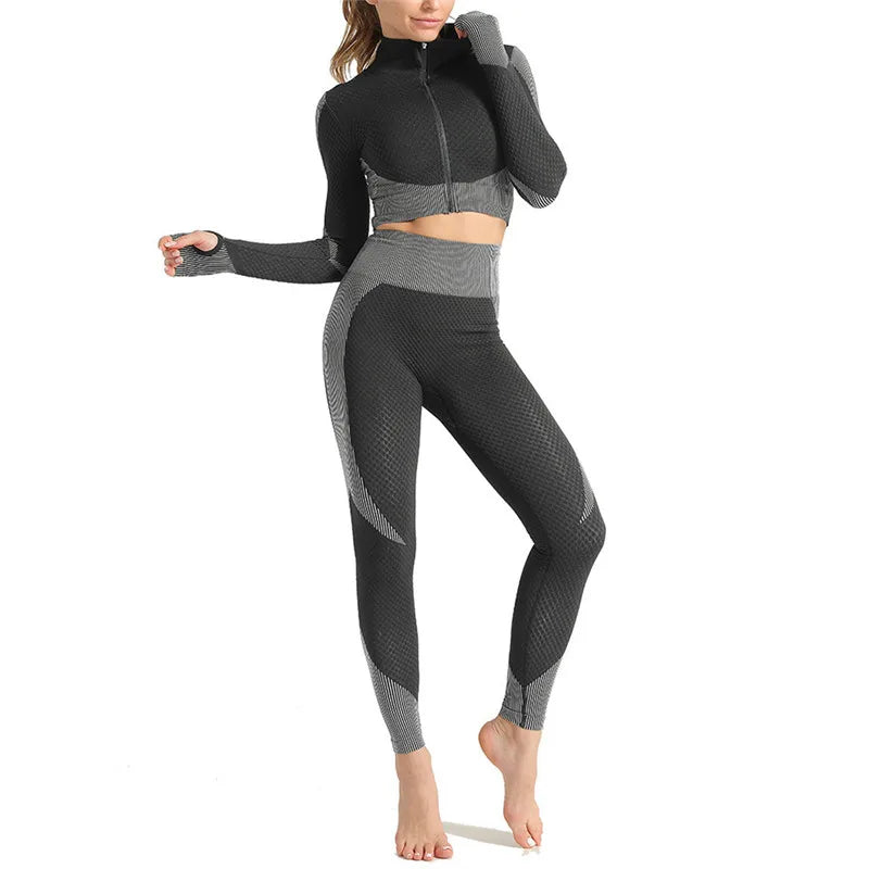 2/3Pcs Women Gym Suit Fitness Sets Sports Workout Sportswear Gym Clothing Yoga Fitness Set Female Workout Leggings Top Leggings