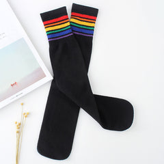 Striped Cotton Socks Over The Knee Football Socks