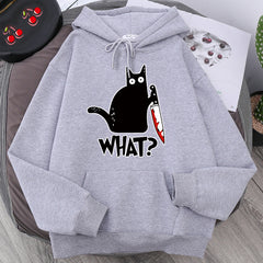 Killer Black Cat Surprised Men and Women Hoodies