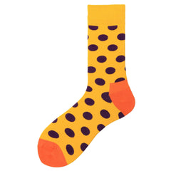 Color Large Version Polka Dot Men's Trendy Socks In Tube Socks