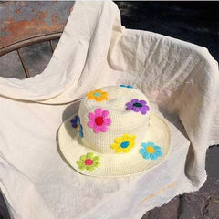 Woven Flower Fisherman's Hat For Women Japanese Versatility